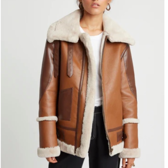 The Amelia Aviator Leather Jacket